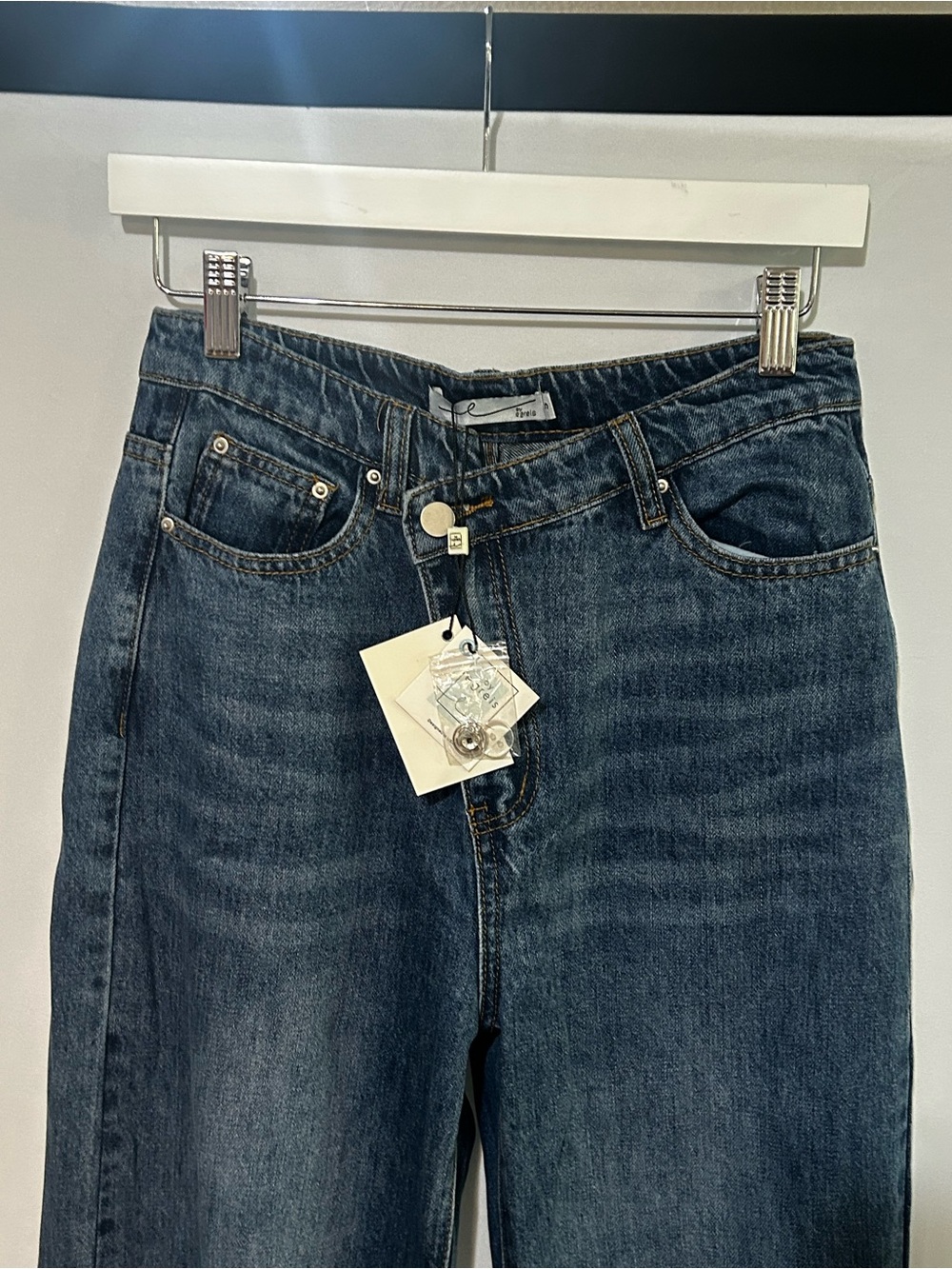 NWT E by Egreis Distressed Wide Leg Jeans S - Picture 5 of 10